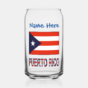Puerto Rico Puerto Rico Flag Blau Personalisierung Dosenglas