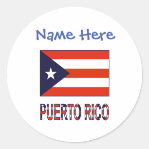 Puerto Rico Puerto Rico Flag Blau Personalisierung Runder Aufkleber