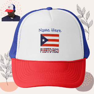 Puerto Rico Puerto Rico Flag Blau Personalisierung Truckerkappe