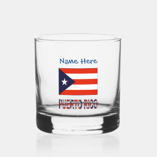 Puerto Rico Puerto Rico Flag Blau Personalisierung Whiskyglas