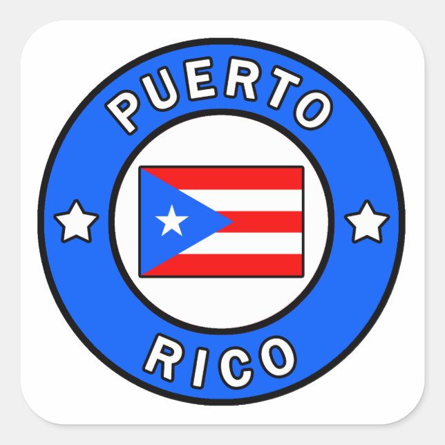Puerto Rico Quadratischer Aufkleber (Vorderseite)