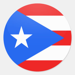 Puerto Rico Qualitätsflaggenzirkel Runder Aufkleber