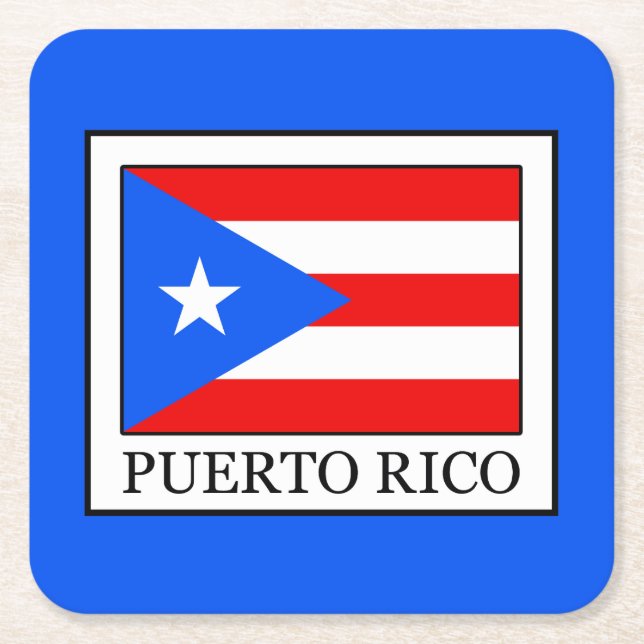 Puerto Rico Rechteckiger Pappuntersetzer (Vorderseite)