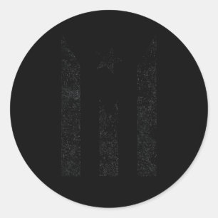 Puerto Rico Resiste Boricua Schwarze Flagge Runder Aufkleber