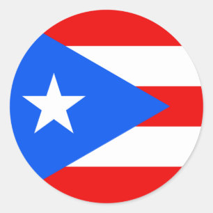 Puerto Rico/Rico Flag. Vereinigte Staaten, USA, US Runder Aufkleber