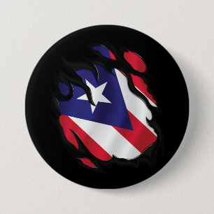 Puerto Rico Ripped Flag Button