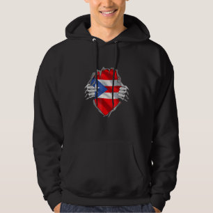 Puerto Rico Roots Flagge Erbe Puerto-ricanische DN Hoodie