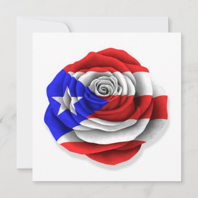 Puerto-Rico-Rose-Flag auf Weiß (Vorderseite)