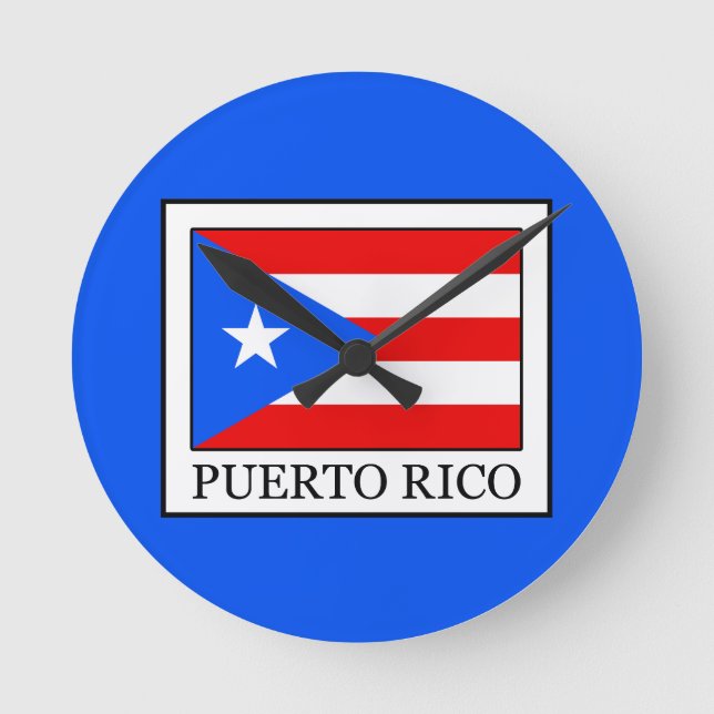 Puerto Rico Runde Wanduhr (Vorderseite)