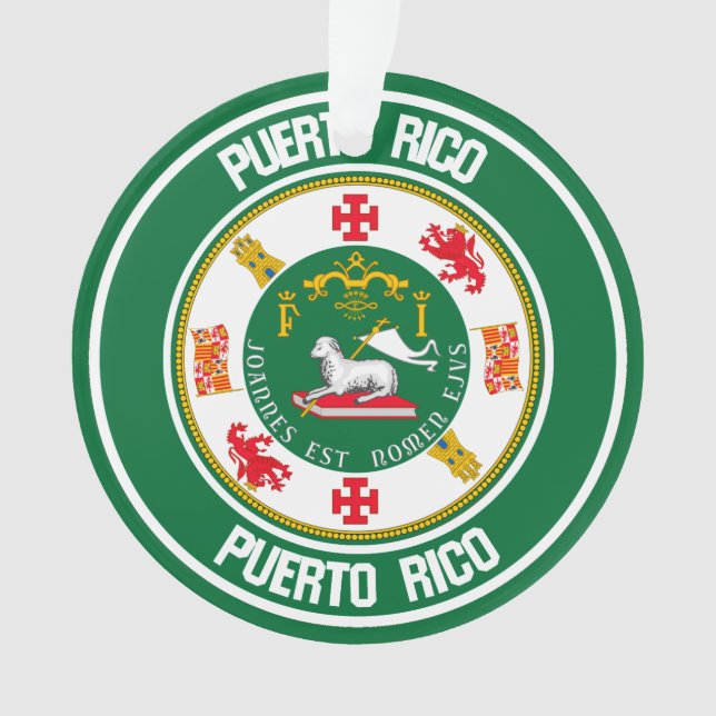 Puerto Rico RundEmblem Ornament (Vorderseite)