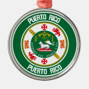 Puerto Rico RundEmblem Ornament Aus Metall