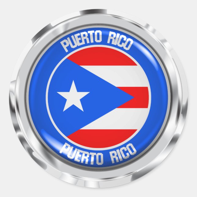 Puerto Rico RundEmblem Runder Aufkleber (Vorderseite)
