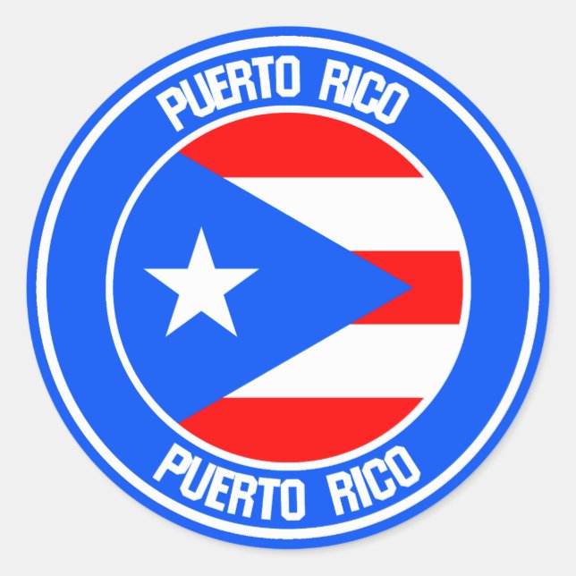 Puerto Rico RundEmblem Runder Aufkleber (Vorderseite)