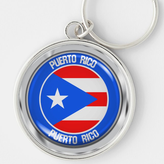 Puerto Rico RundEmblem Schlüsselanhänger (Vorne)