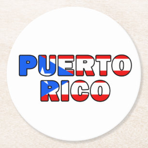 Puerto Rico Runder Pappuntersetzer
