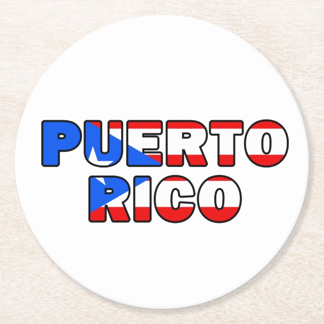 Puerto Rico Runder Pappuntersetzer (Vorderseite)
