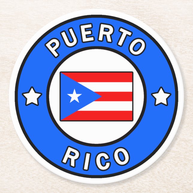 Puerto Rico Runder Pappuntersetzer (Vorderseite)