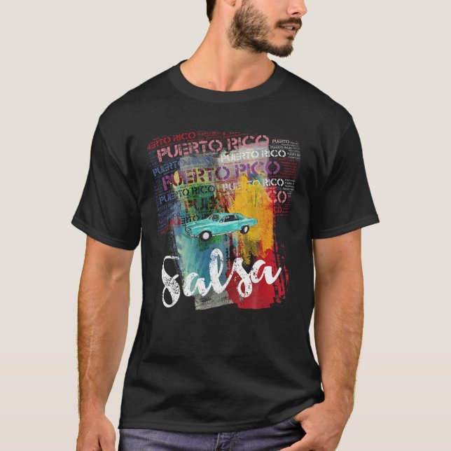 Puerto Rico Salsa Oldtimer Auto T Shirt I Salseros (Vorderseite)