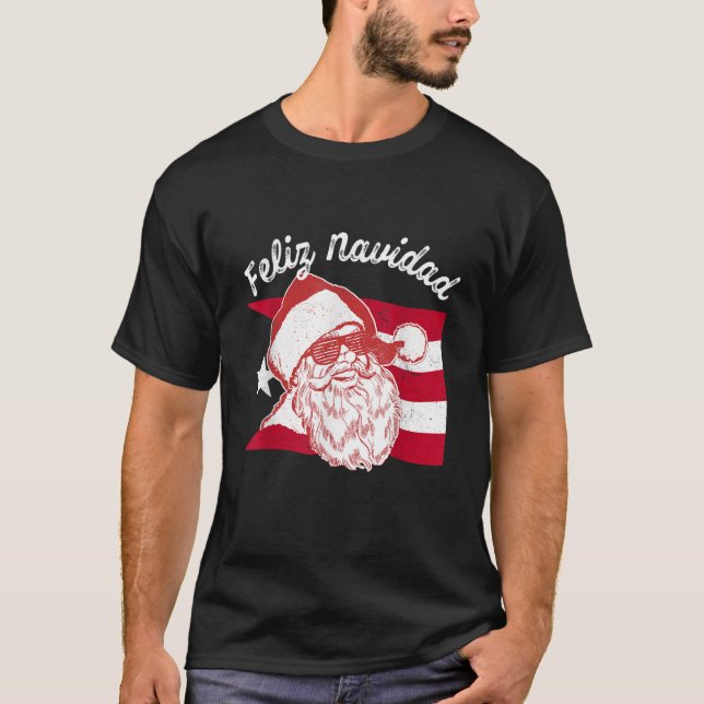 Puerto Rico Santa Shirts Puerto Rico Flag Feliz N (Vorderseite)