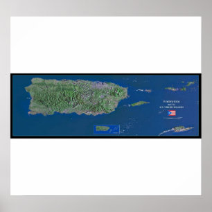 Puerto Rico-Satellitenposter Poster