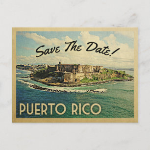 Puerto Rico Save the Date Vintage Postkarten