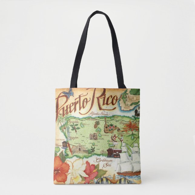 Puerto Rico Shoulder Tote Bag (Vorderseite)