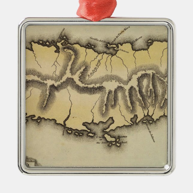 Puerto Rico Silbernes Ornament (Vorne)