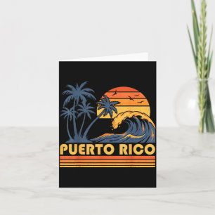 Puerto Rico Sonnenuntergang Retro Vintage Strandur Karte