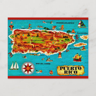 Puerto Rico Spanisch-Karte Postkarte