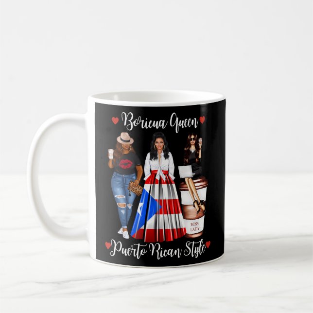 Puerto Rico Stil Boricua Queen Mamas Puerto Rico Kaffeetasse (Links)