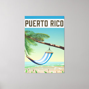 Puerto Rico Strand Reiseplakat. Leinwanddruck