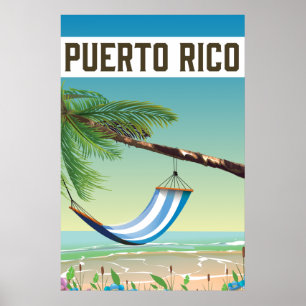 Puerto Rico Strand Reiseplakat. Poster