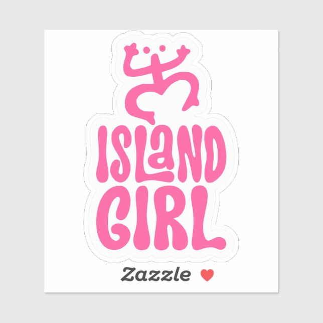 Puerto Rico Taino Coqui Symbol Pink Island Girl Aufkleber (Blatt)