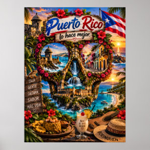 Puerto Rico-Totenkopf-Kunstprint Geisteszustand Poster