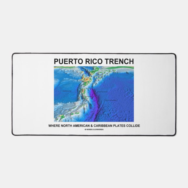 Puerto Rico Trench Wo Nordamerika Karibik Schreibtischunterlage (Vorderseite)