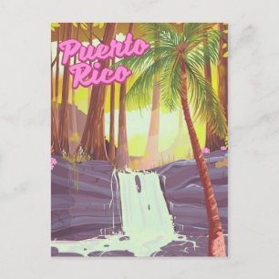 Puerto Rico Tropische Palme Reiseposter Postkarte