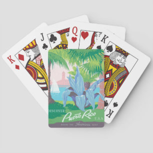 Puerto Rico Unbearbeitete Vintage-Fotos Alte Ästhe Spielkarten