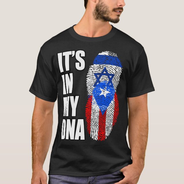Puerto-Rico-und israelisches Mix-DNA-Flaggen T-Shirt (Vorderseite)