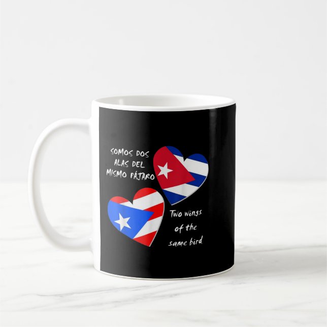 Puerto Rico und Kuba Herz, zwei Flügel der gleiche Kaffeetasse (Links)