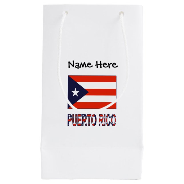 Puerto Rico und Puerto Rico Flag mit Ihrem Namen Kleine Geschenktüte (Vorderseite)