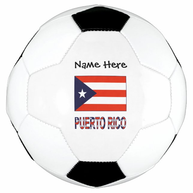 Puerto Rico und Puerto Rico Flag mit Ihrem Namen S Fußball (Vorderseite)