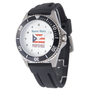 Puerto Rico und Puerto Rico-Flagge Personalisierte Armbanduhr