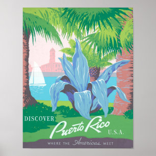 Puerto Rico Uneditierte Vintage Fotos Alte Ästheti Poster
