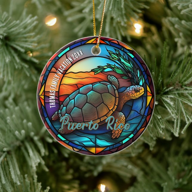 Puerto Rico Urlaub Souvenir Keramik Ornament (Baum)