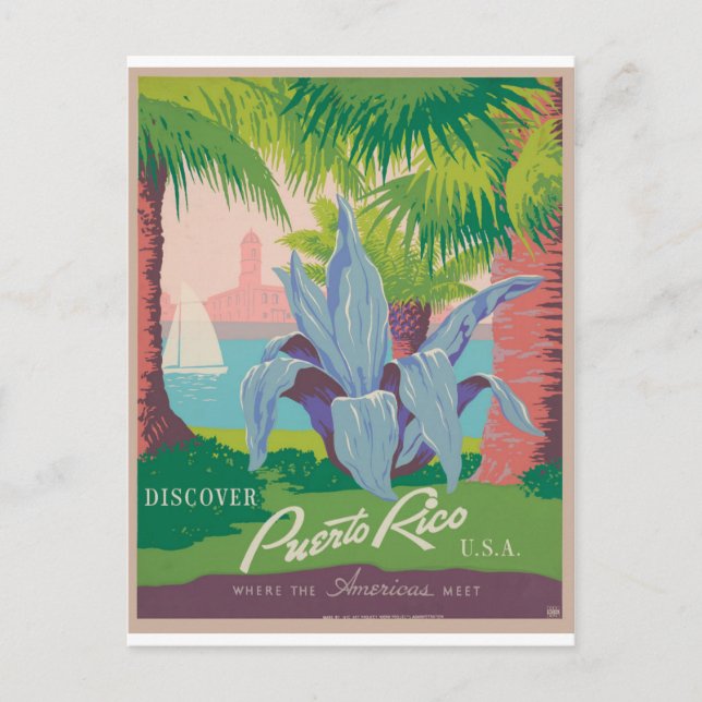 Puerto Rico USA Vintage Travel Postkarte (Vorderseite)