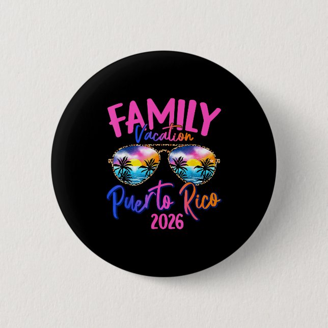 Puerto Rico Vacation 2026 Souvenir Matching Family Button (Vorderseite)