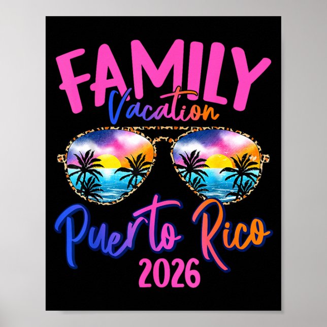 Puerto Rico Vacation 2026 Souvenir Matching Family Poster (Vorne)