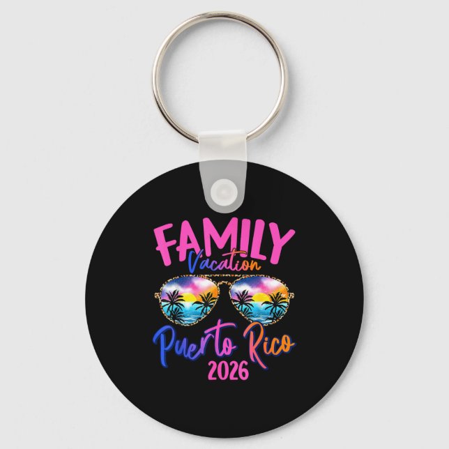 Puerto Rico Vacation 2026 Souvenir Matching Family Schlüsselanhänger (Vorderseite)