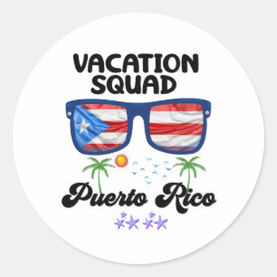 Puerto Rico Vacation Squad Group Matching Runder Aufkleber