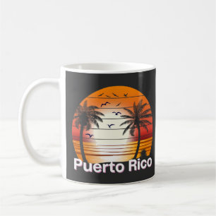 Puerto Rico Vintag Palm Trees Summer Beach Kaffeetasse